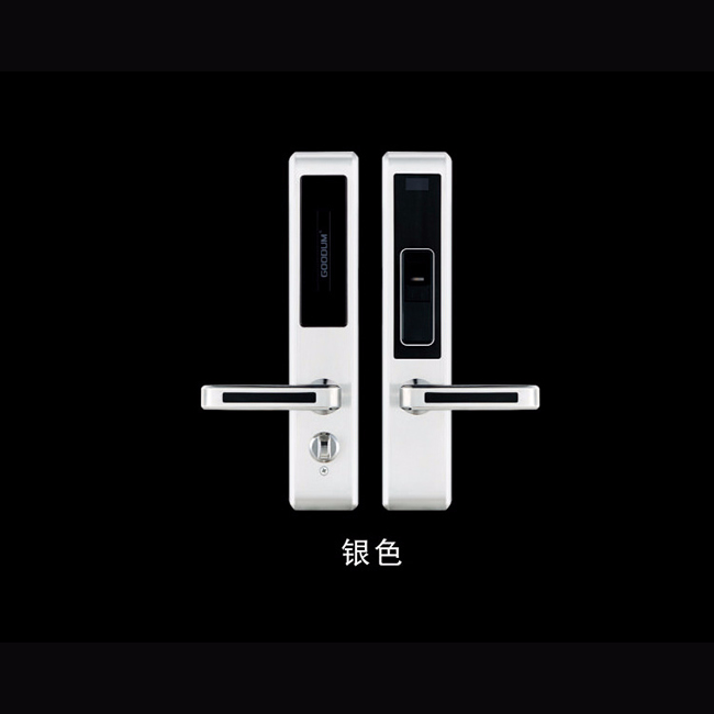 高盾智能锁_高盾智能锁 F8800指纹密码电子锁 纯不锈钢防盗门天地杆锁体